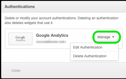 AppInsights Manage Authentications