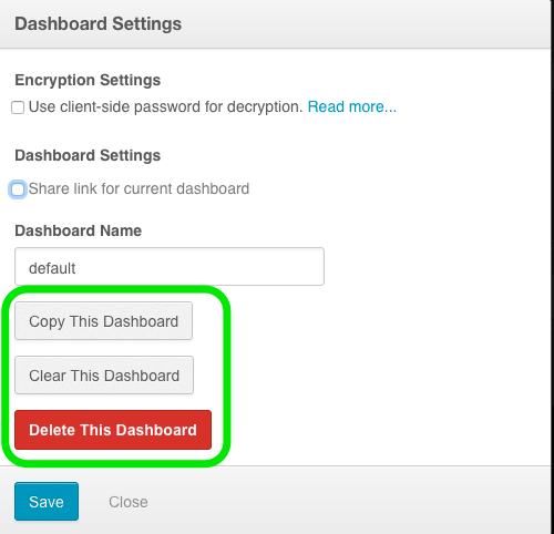 AppInsights Dashboard Settings