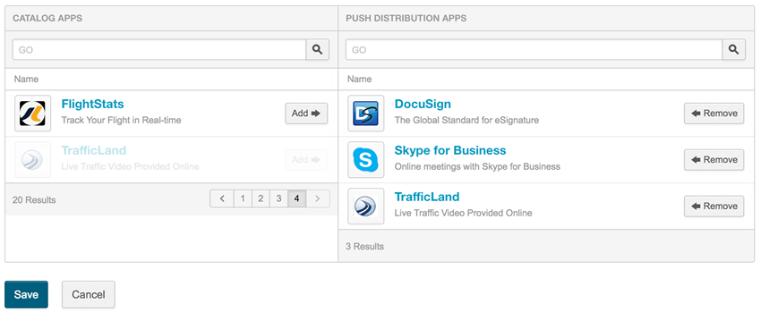 Create and publish push distributions