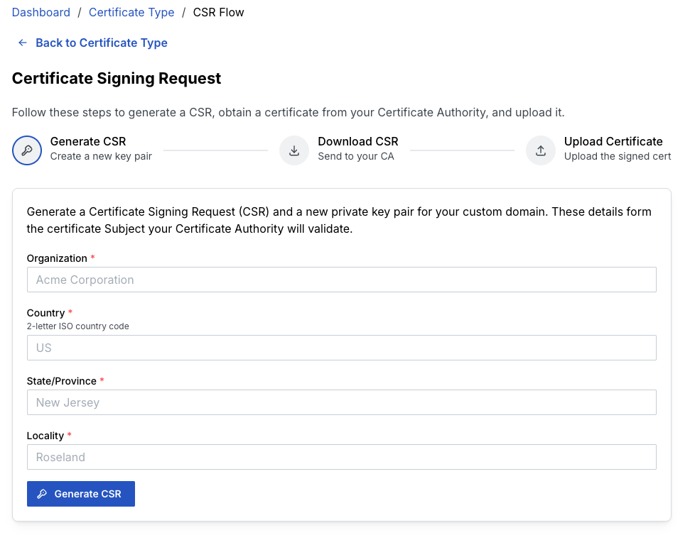 Generate a CSR