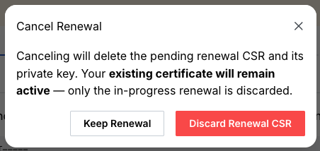 Cancel renewal confirmation