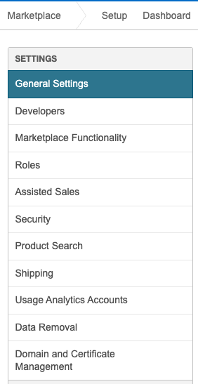 Domain and Certificate Management in Settings