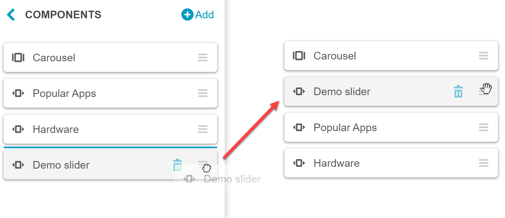 Drag component