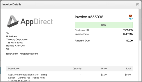 Top portion of the Invoice Details dialog